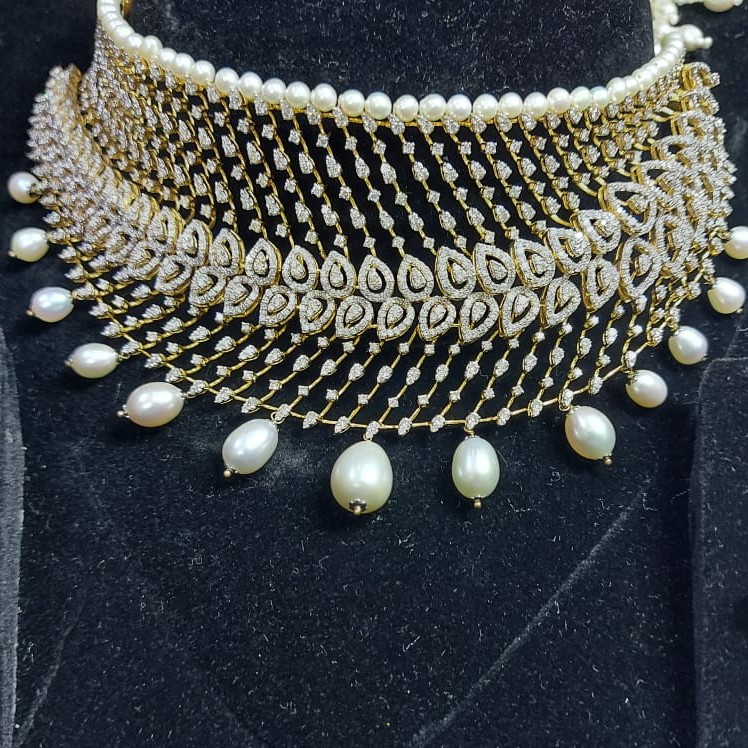 Real diamond necklace set