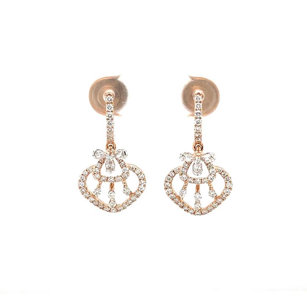 Drop Hanging Diamond Earring Top in 0.98 carats