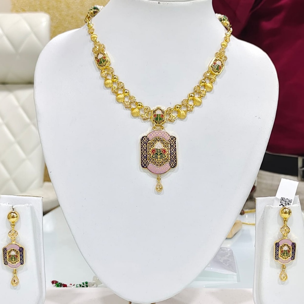  meenakari Gold necklace Set