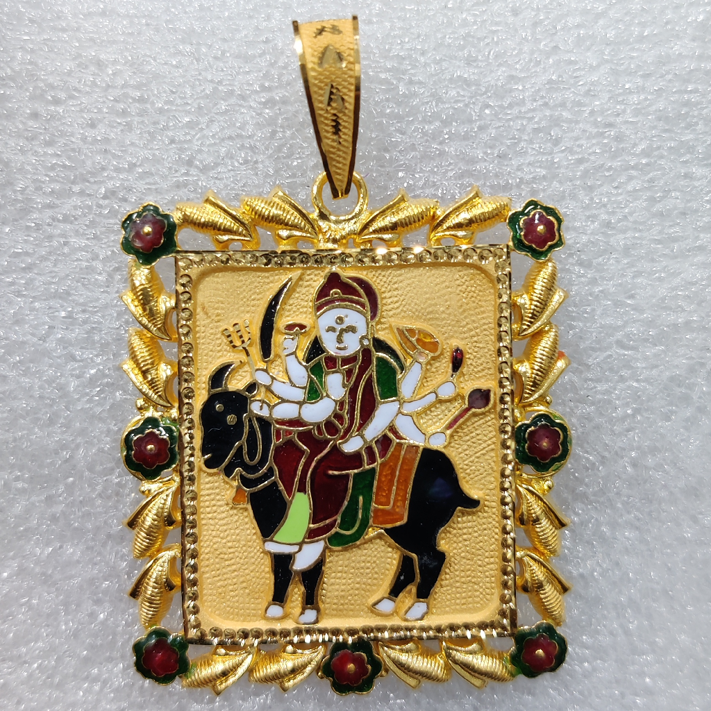 916 Gold Fancy Meladi Maa Minakari Pendant