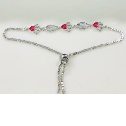 Silver Pink Stone New Stylish Design bracelet