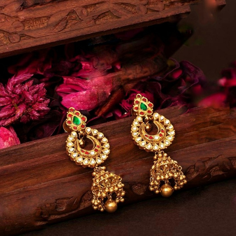 916 gold jhumka on sale designs