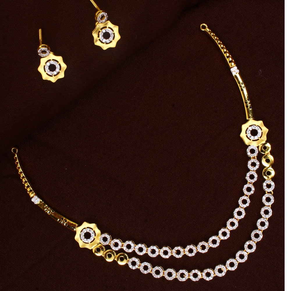 gold moderate diamond Necklace set 26
