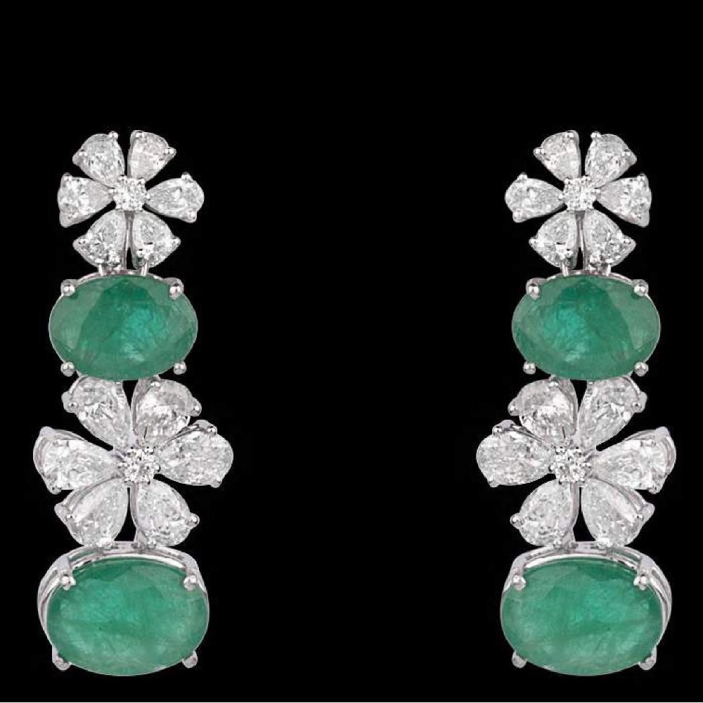 Diamonds and Emeralds Earrings JSJ0161