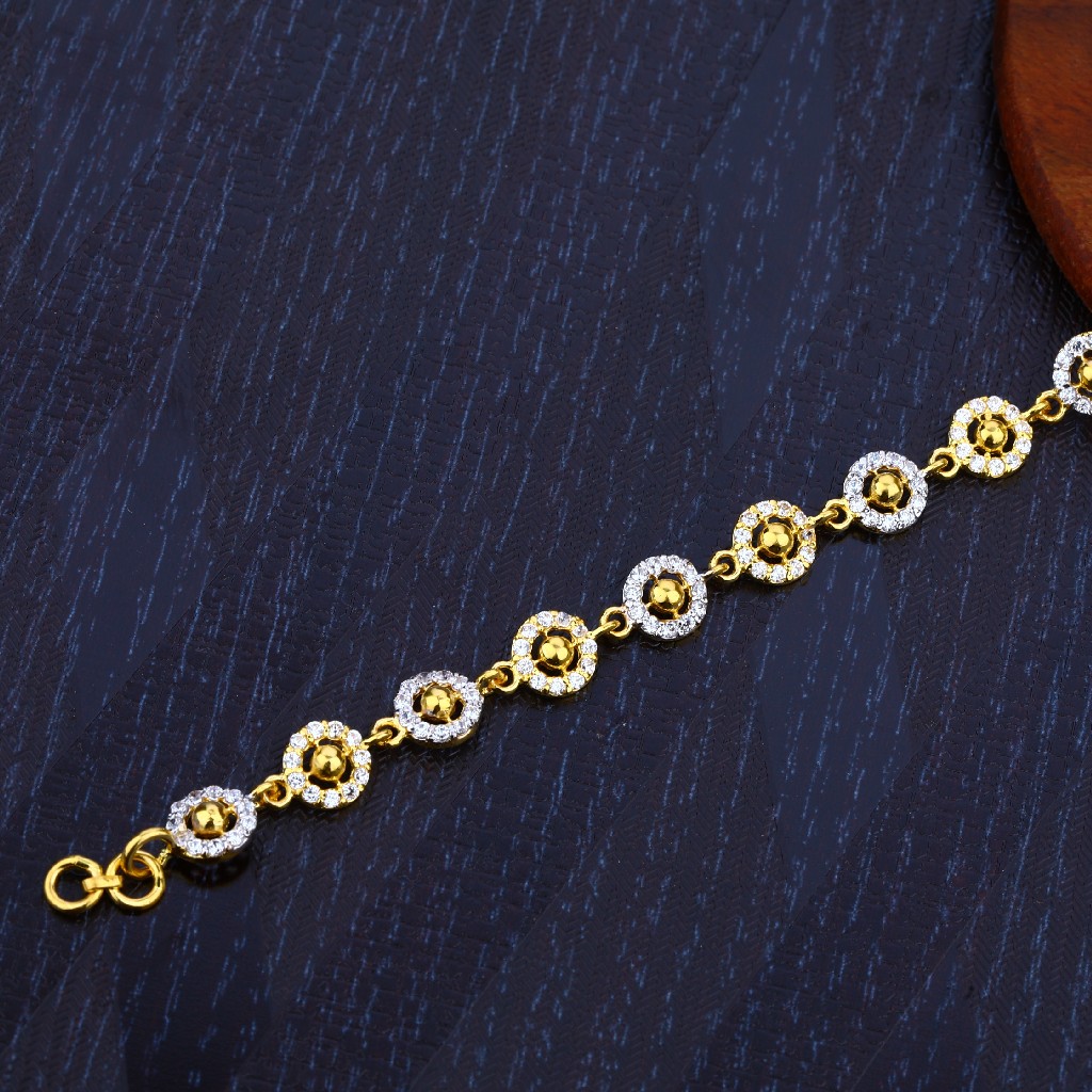 22K Gold Cz Diamond Bracelet-LB102