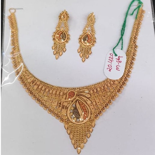22 carat gold ladies necklace set RH-LN914