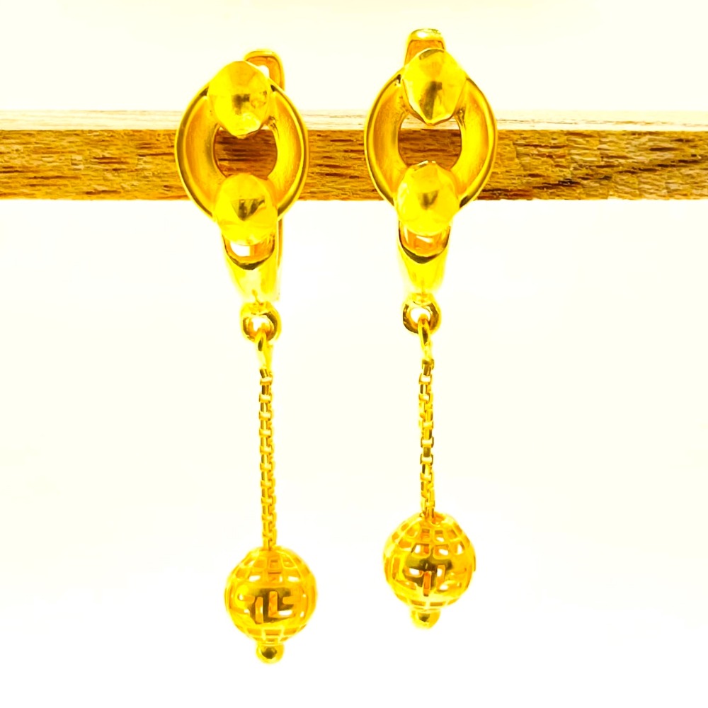 22k yellow gold pretty plain earrings