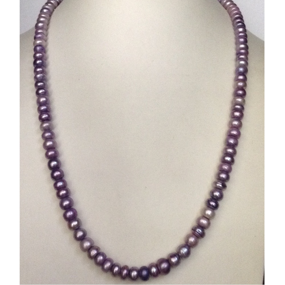 Freshwater purple flat pearls strand JPM0115