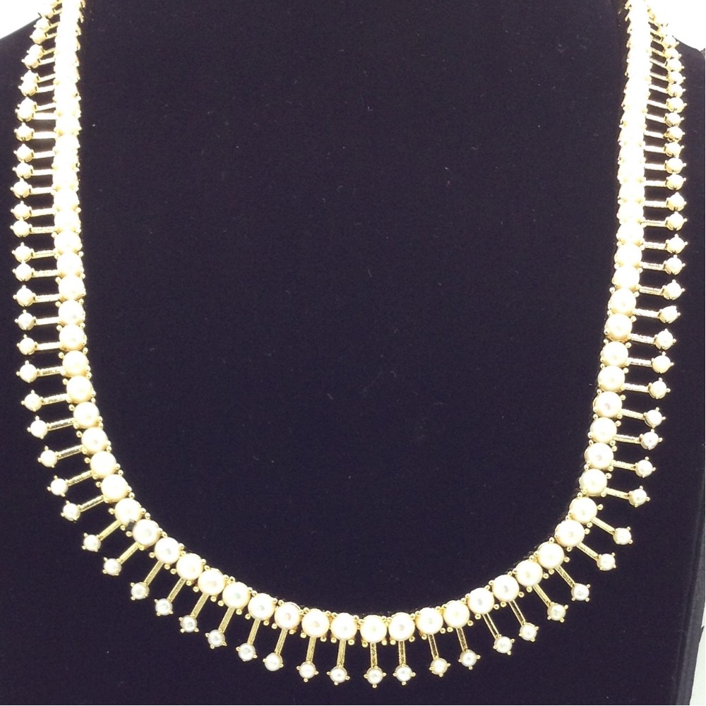 White Pearls Long Necklace Set JNC0229