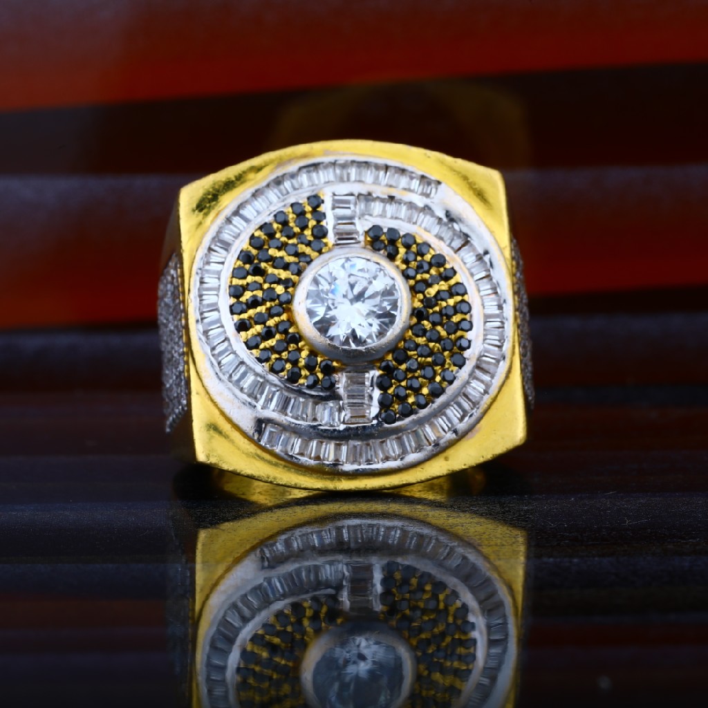 Mens 916 Gold Heavyweight Designer Ring-MHR49