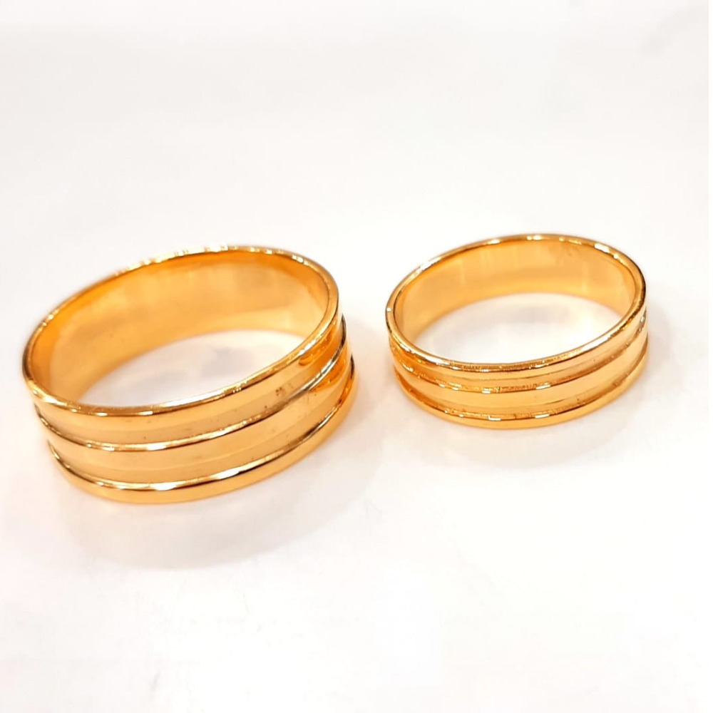 22KT Gold Hallmark Simple Design Couple Ring 