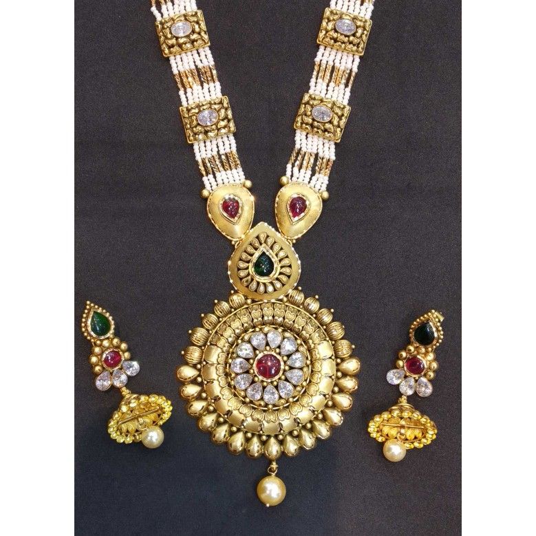 22 kt gold jodhpuri bridal antique set
