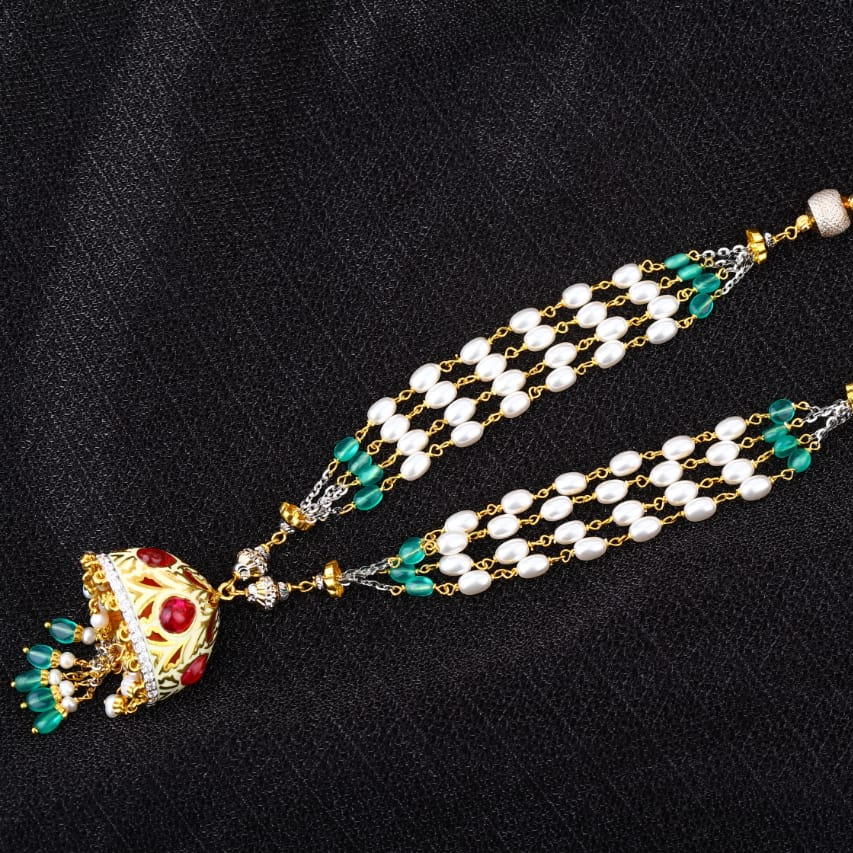916 Gold CZ Hallmark Antique Classic Ladies Chainmala AC248