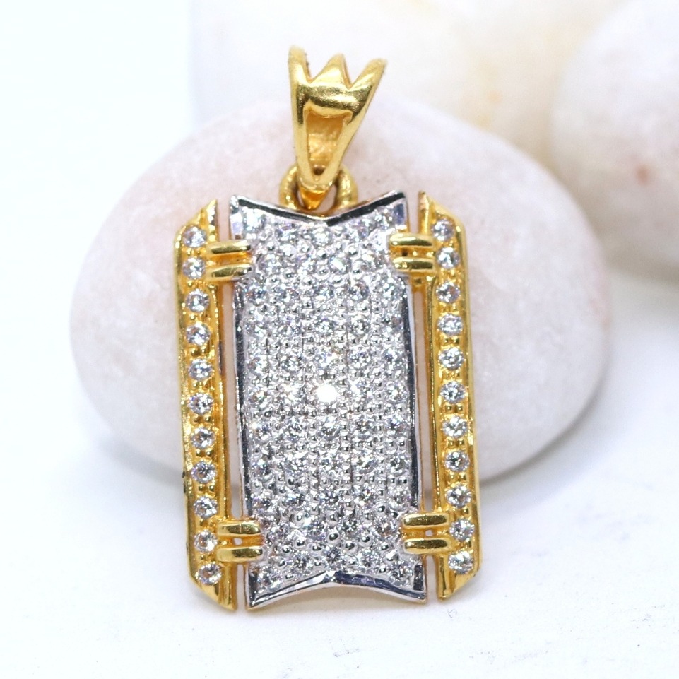 22KT / 916 Gold Delicate Square CZ Pendant for Men PNG0029