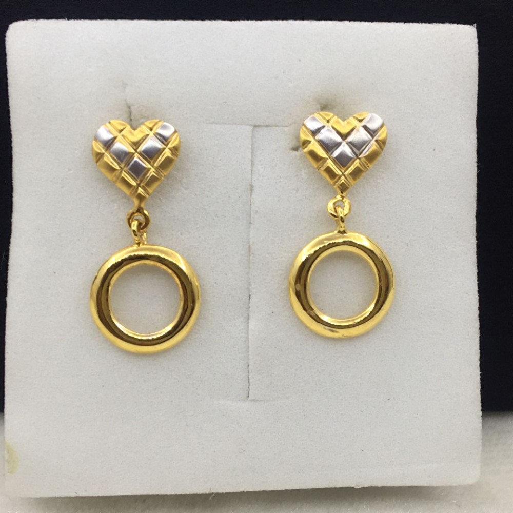 Yellow Gold Handmade Design Earrings