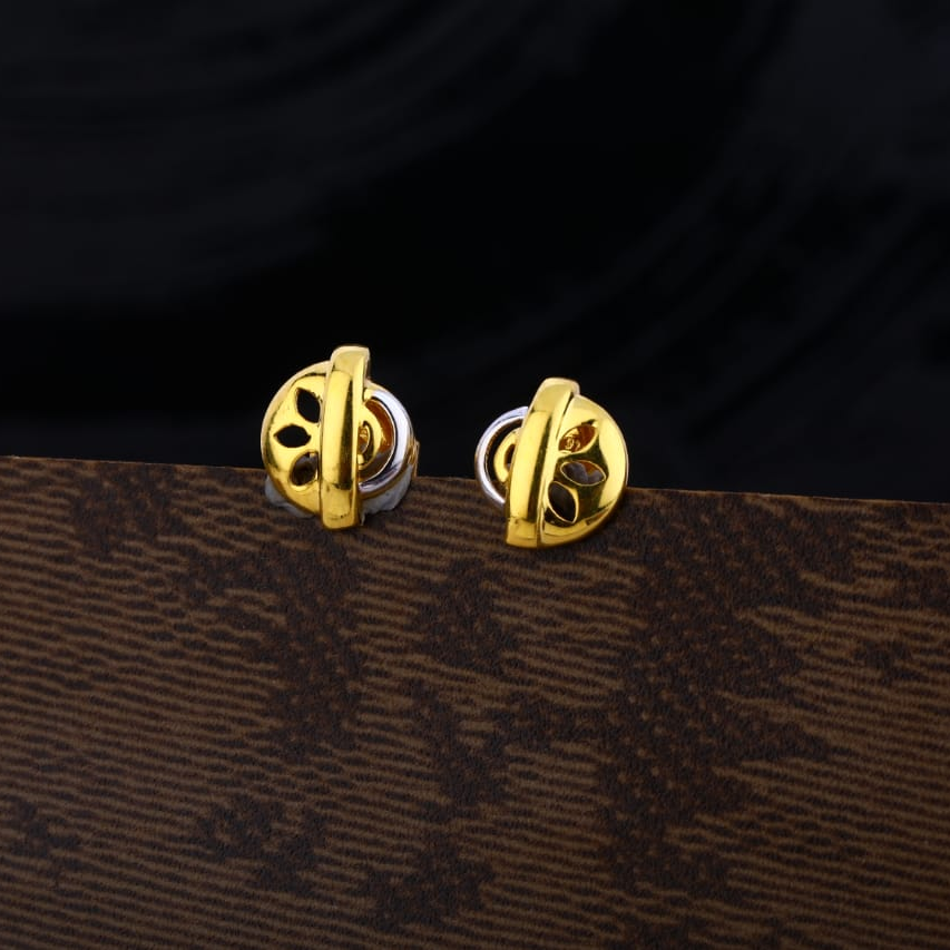 916 Gold Hallmark Designer Ladies Plain Earring LPE280