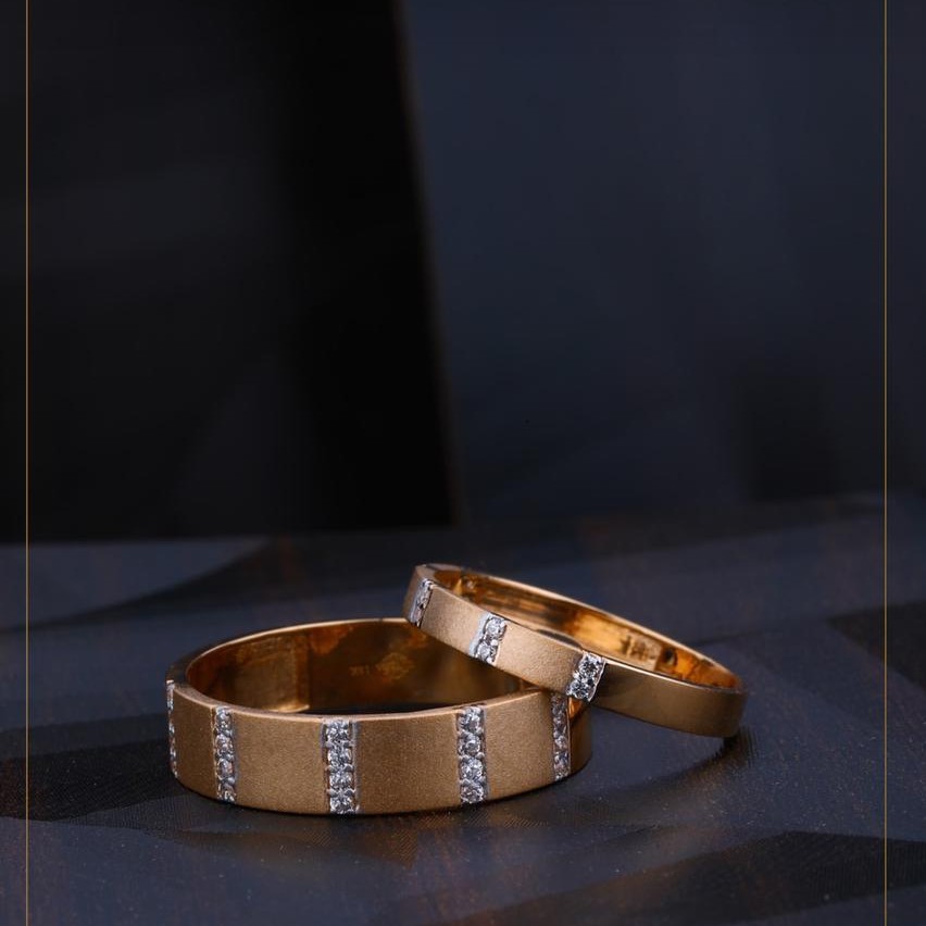 Ritzy Rose Gold Fusion Couple Bands
