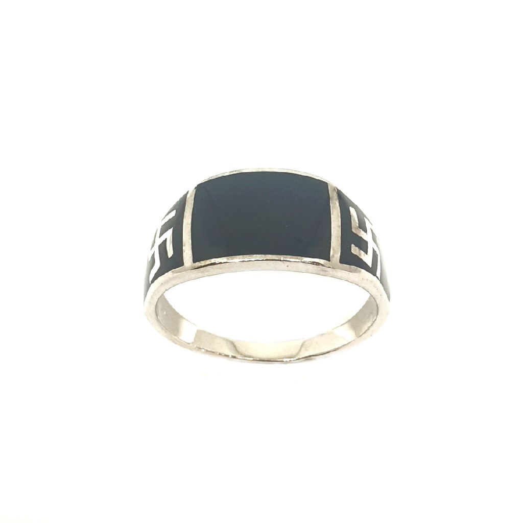 925 Sterling Silver Black Meenakari Ring MGA - GRS2144