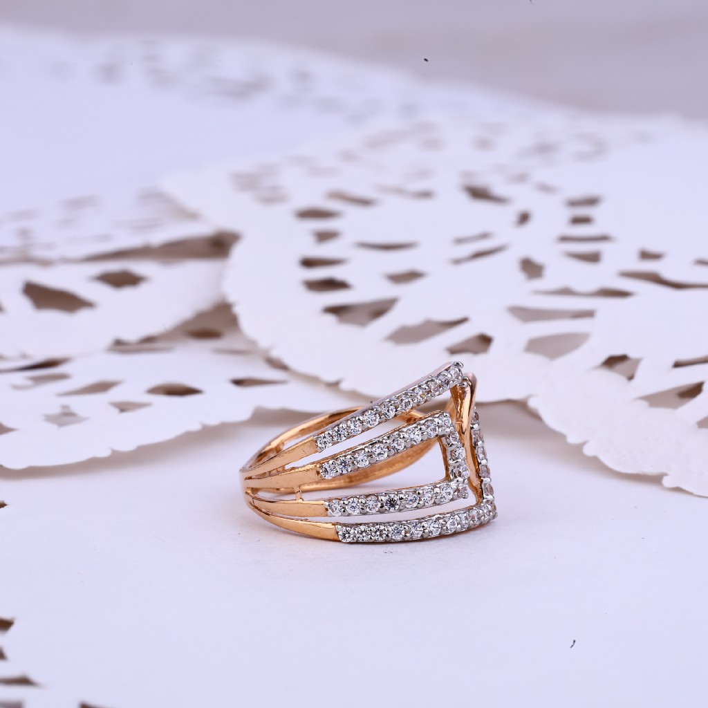Rose Gold 18K Ladies Designer Ring-RLR355