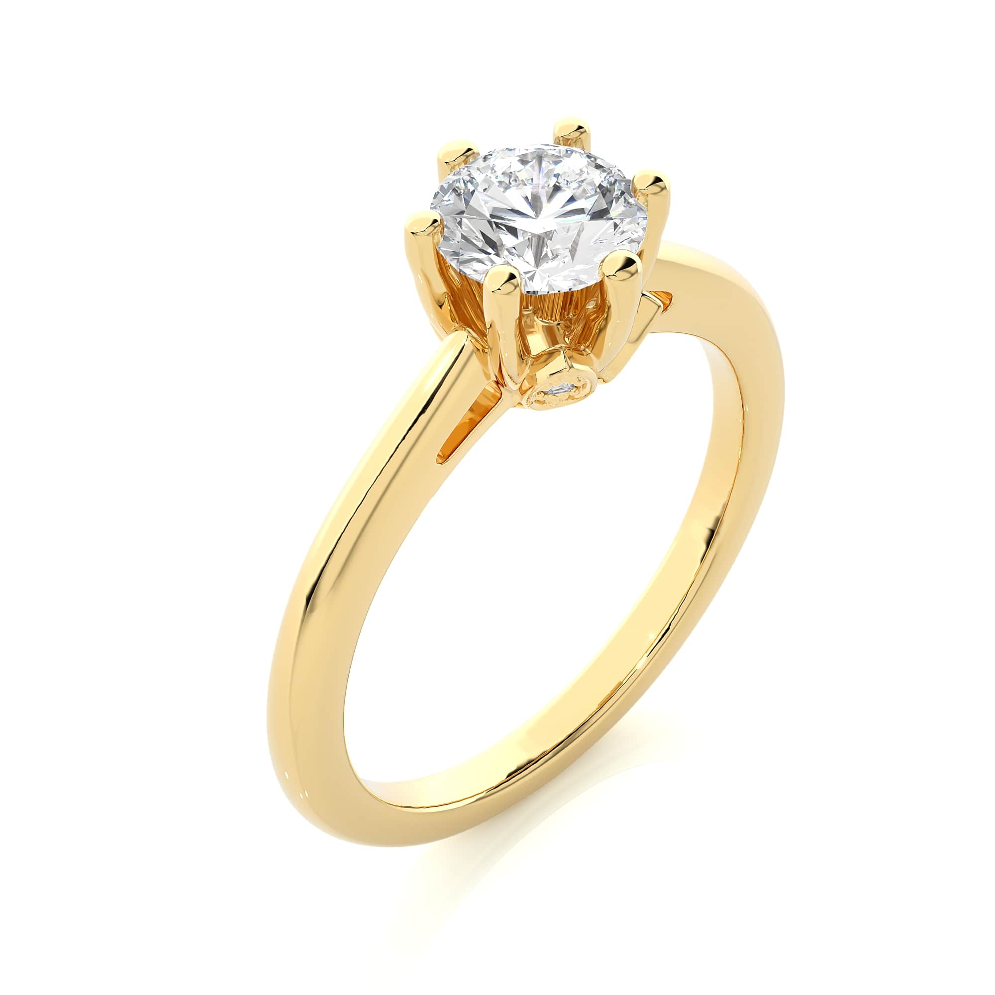 Solitaire Diamond Ring in Yellow Gold