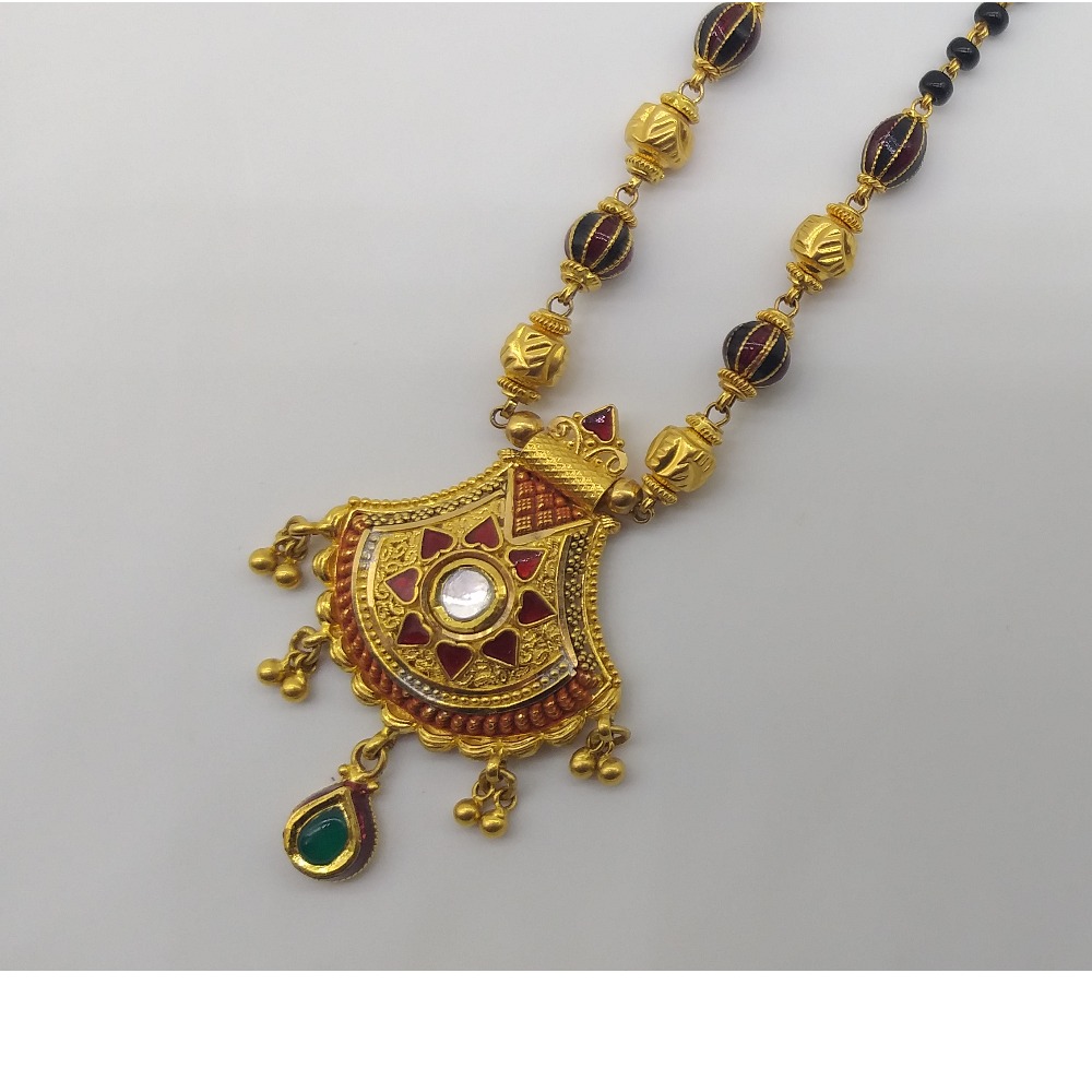 Delicate Gold Mangalsutra in Antique looks