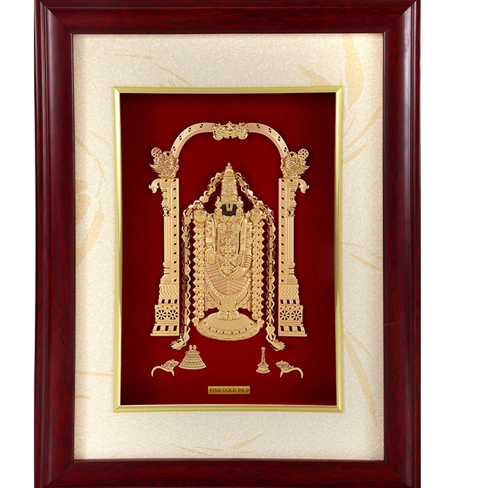 Buy quality (36x48 cm) god tirupati bala ji divine photo frame 24 k