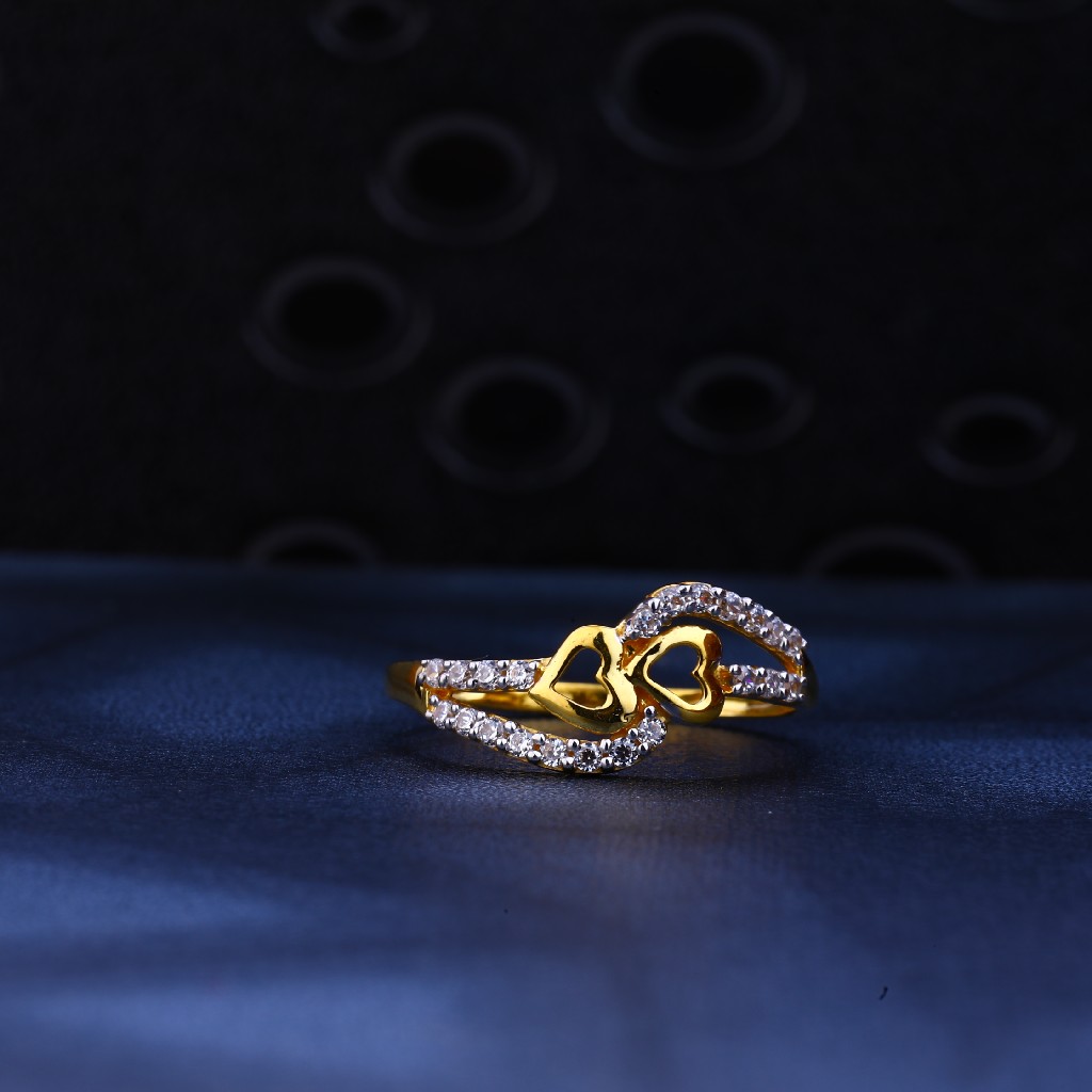 Manufacturer of Ladies 18k rose gold cz fancy ring-rlr350 | Jewelxy - 150635