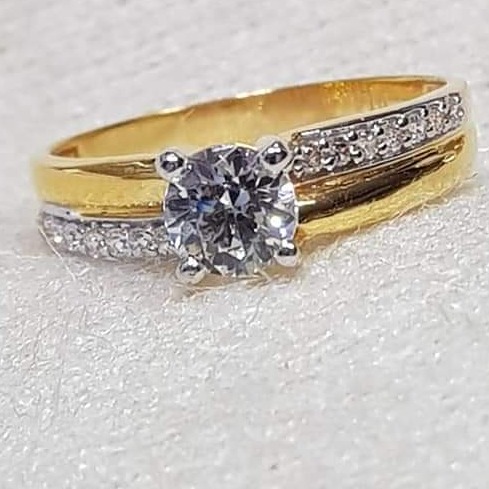22 carat gold ladies single stone diamond ring  rh-GR330