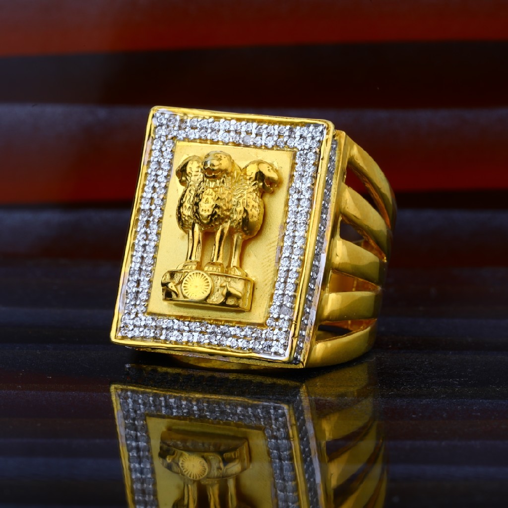 Buy Vidhi Jewels Gold Plated Ashok Stambh Alloy Brass Cz American Diamond  Finger Ring for Men and Boys VFR528G Online @ ₹349 from ShopClues
