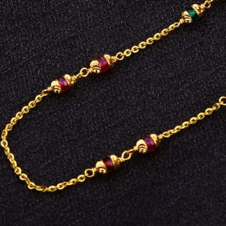 22KT Gold CZ Antique Ladies Chainmala AC208