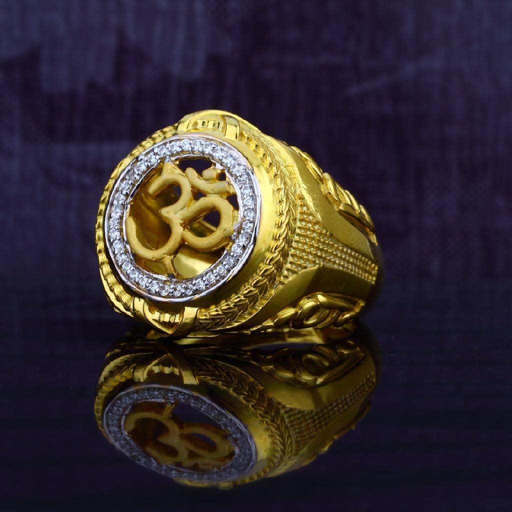 Men's 22K Gold Om Outline Ring – Gold Palace