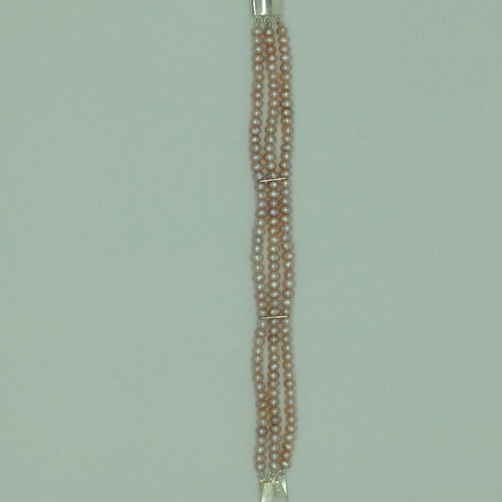 Pink Flat Pearls 3 Layers Bracelet JBG0093