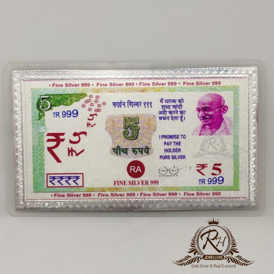Silver 5 rupees classical note rh-td980