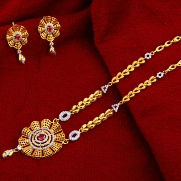 22 carat gold designer ladies chain necklace set RH-NS375
