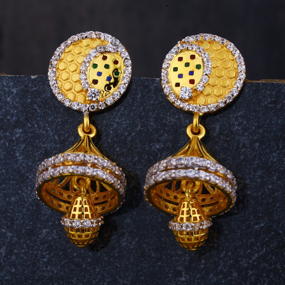 916 Gold CZ Ladies Designer Jhummar Earring  LJE283