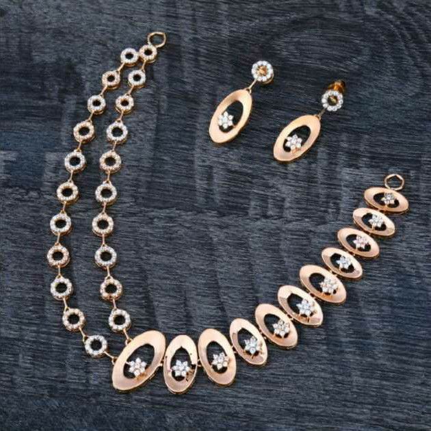 18 Carat Rose Gold Traditional Ladies Necklace Set RH-LN697