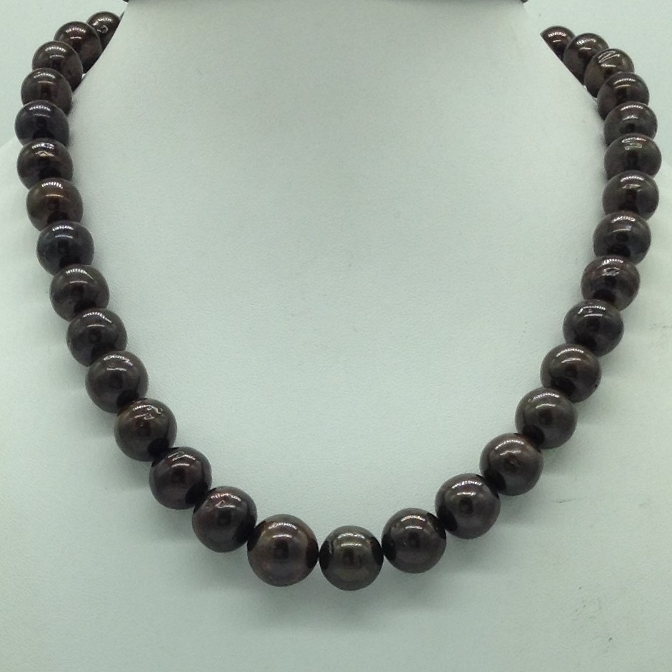 Brown round tahitian south sea pearls strand jpm0405