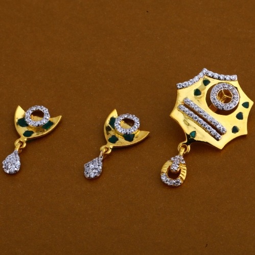 22 carat gold ladies designer pendants set rh-ps705