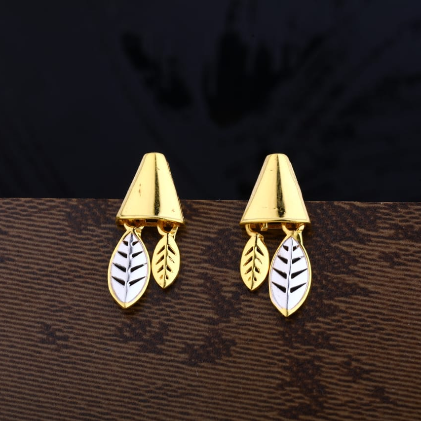 916 Gold CZ Hallmark Stylish Ladies Plain Earring LPE265
