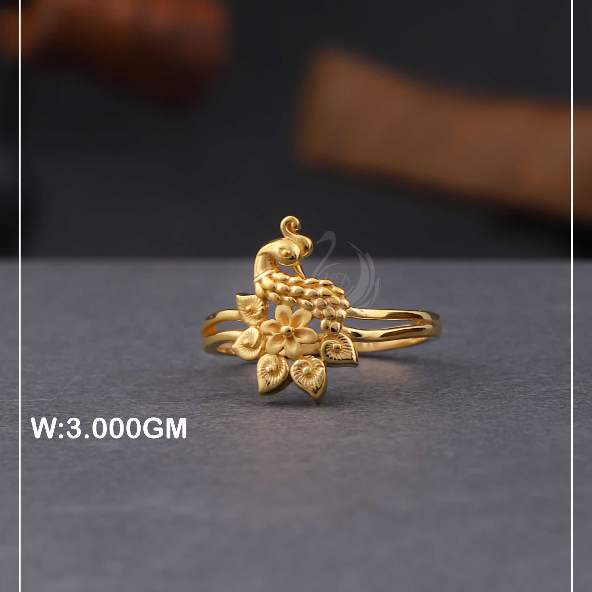 916 Gold Fancy Peacock Design Ring PLR04