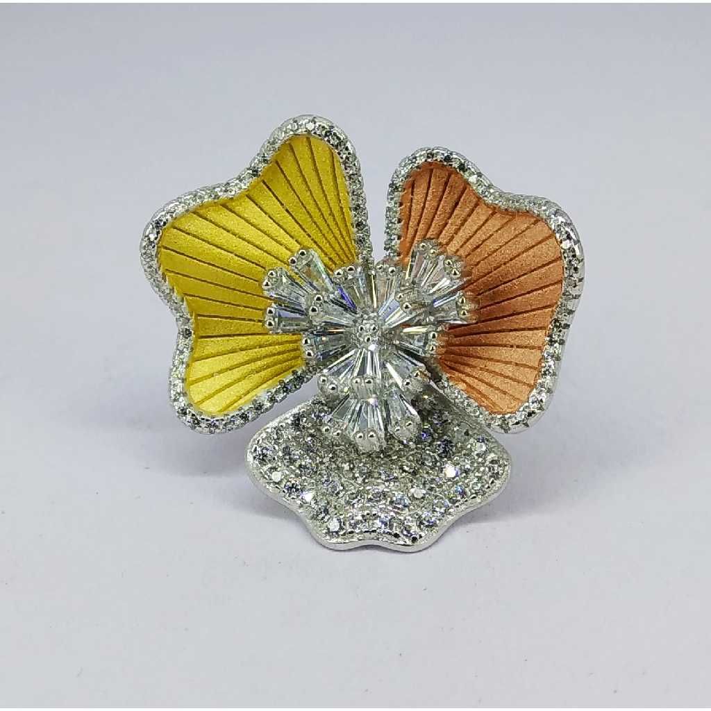 Tri colour 92.5 silver ring MG-R002