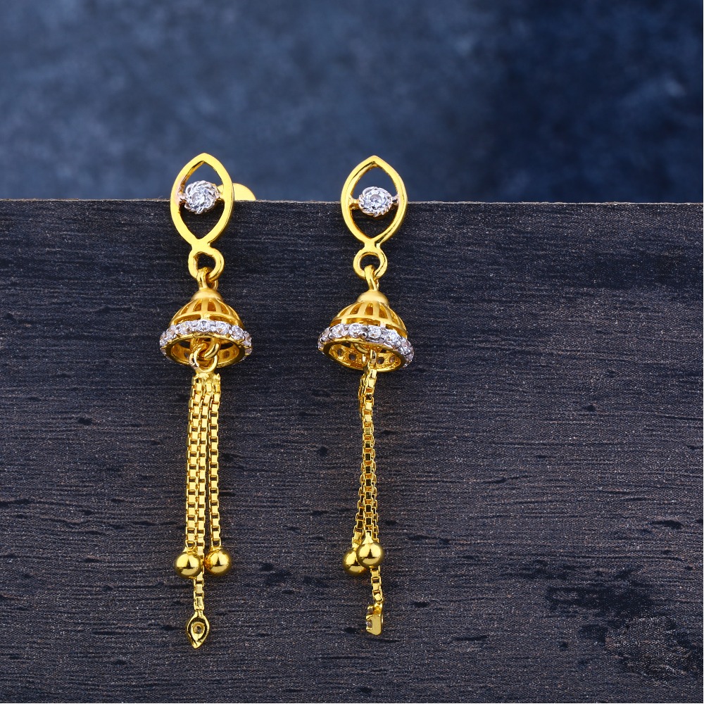Ladies 916 Gold Jummar Traditional Earrings -LJE123