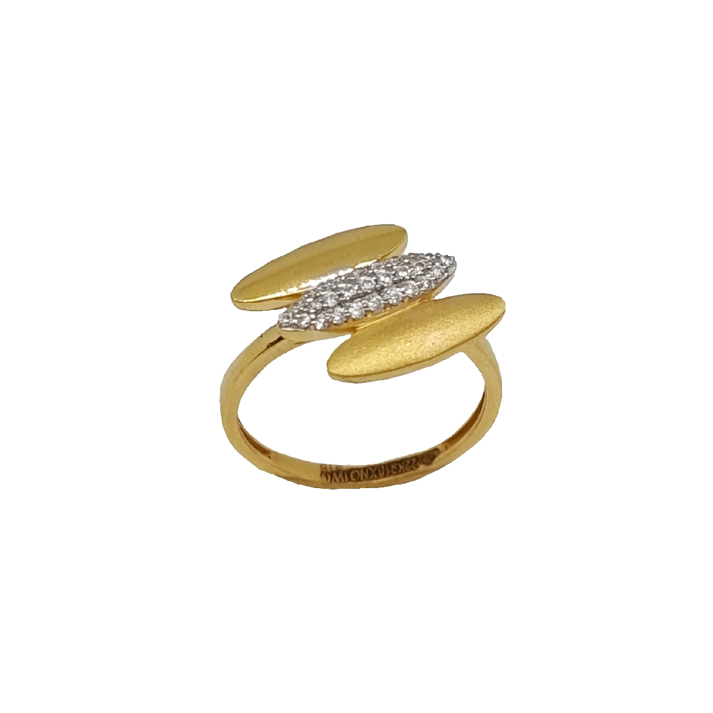 Matte Glossy And Diamond 22K Gold Ring MGA - LRG1410
