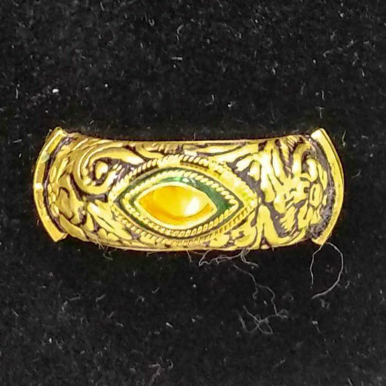 916 Gold Antique Flower Design Jadtar Ring