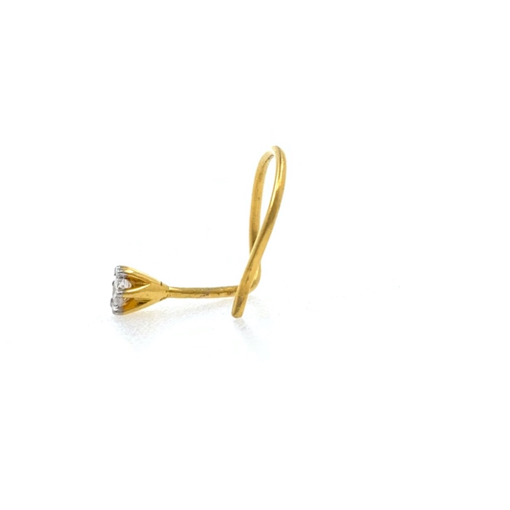 18kt / 750 yellow gold classic single 0.05 cts diamond nose pin 9np130