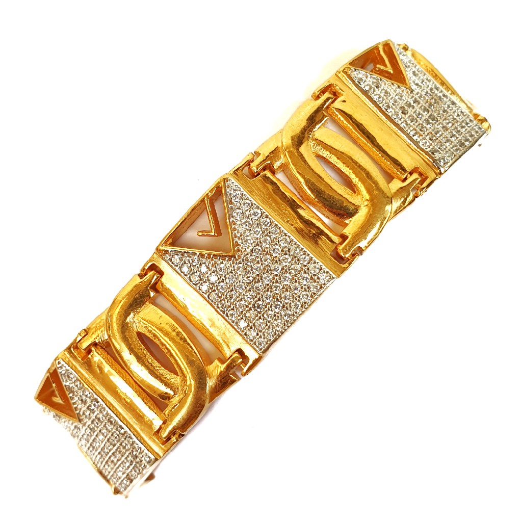 One gram gold plated cz diamond bracelet mga - bre0023