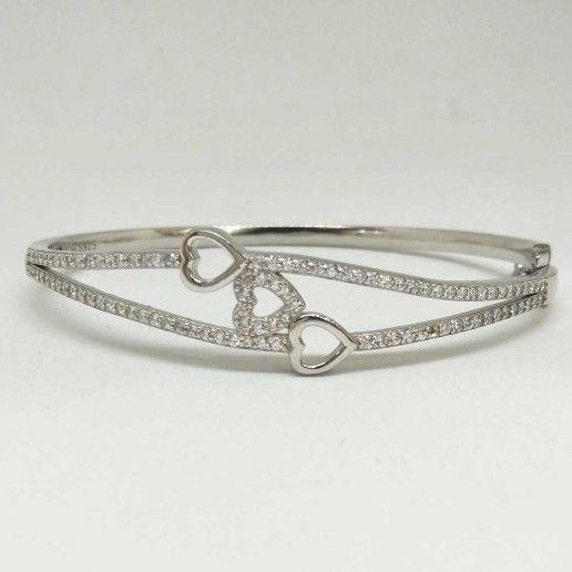 925 Sterling Silver AD Diamond Designed Ladies Bracelet