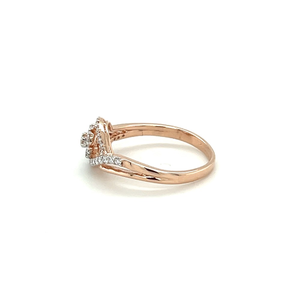 Round Diamond Halo Fiançailles Ring in 14k Rose Gold