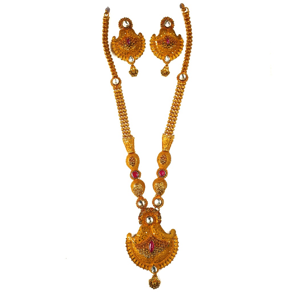 One gram gold forming necklace set mga - gfn0018