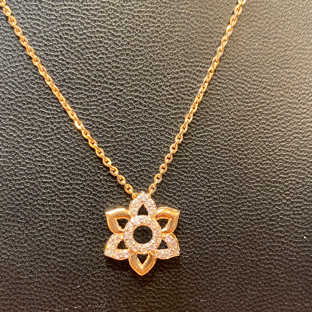 rose gold Lotus necklace